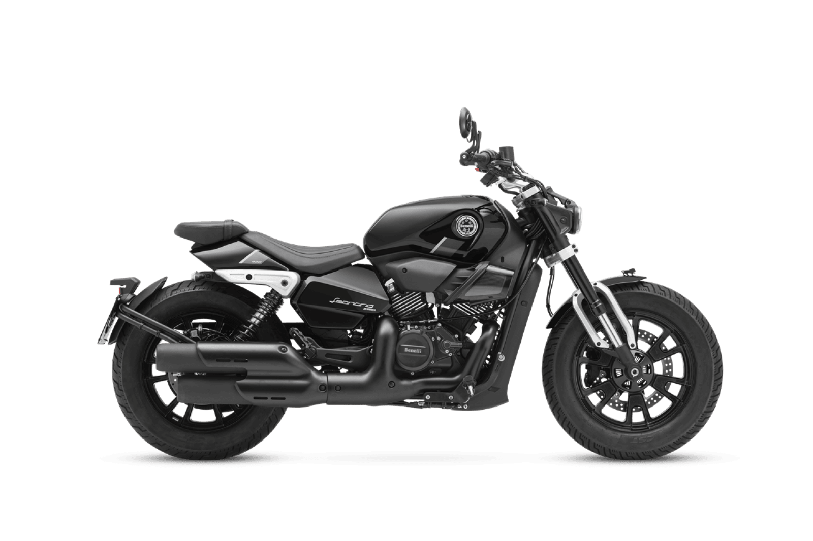 Benelli Leoncino Bobber 400 perfil lateral – cruiser A2 con motor V-Twin 400 cc