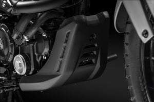 Morbidelli T125 trail detalle motor y cubrecarter 125cc, concesionario oficial en Tarragona y Reus