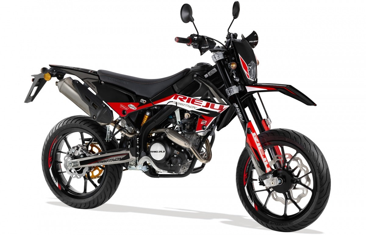 Rieju Marathon 125 SM PRO negra - Vista lateral